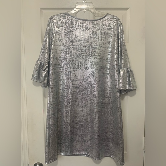 Ruby Rd. Metallic Silver Tunic Dress Size PL - Picture 2 of 5